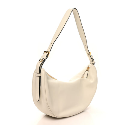 Prada Soft Grain Calfskin Large Demi-Lune Shoulder Bag White 3 of 9
