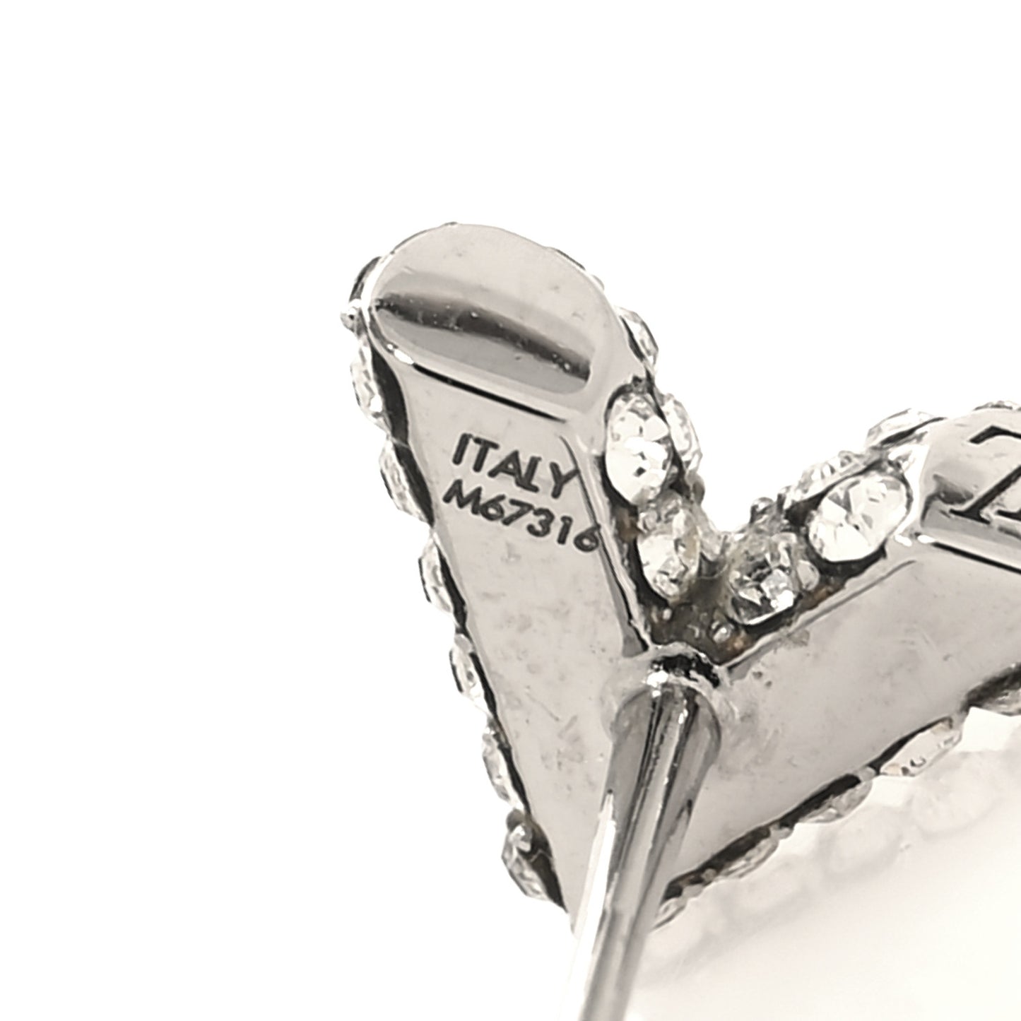 Crystal Essential V Stud Earrings Silver