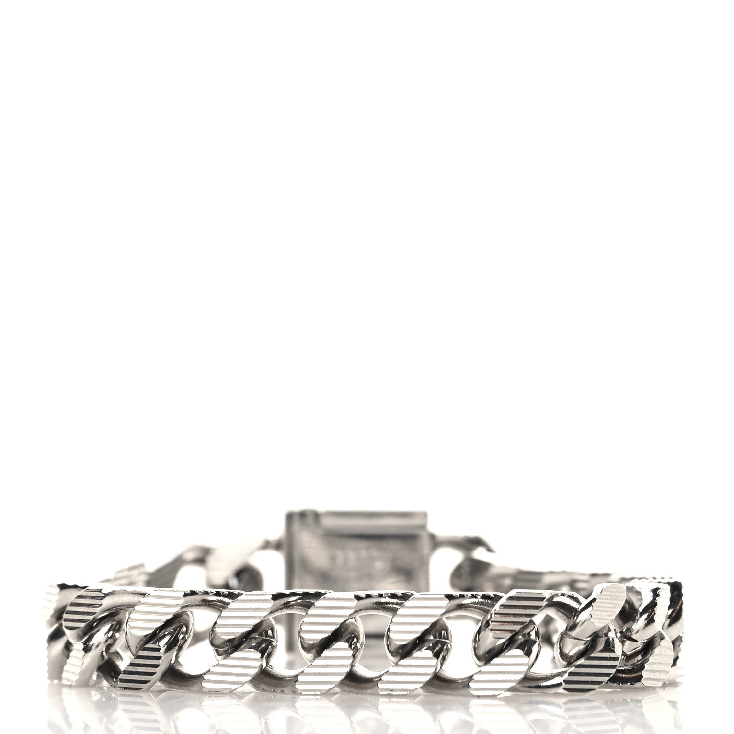 Fendi Metal FF Curb Link Bracelet Silver 3 of 4