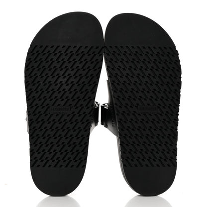 Hermes Calfskin Womens Chypre Sandals 37 Black 5 of 10