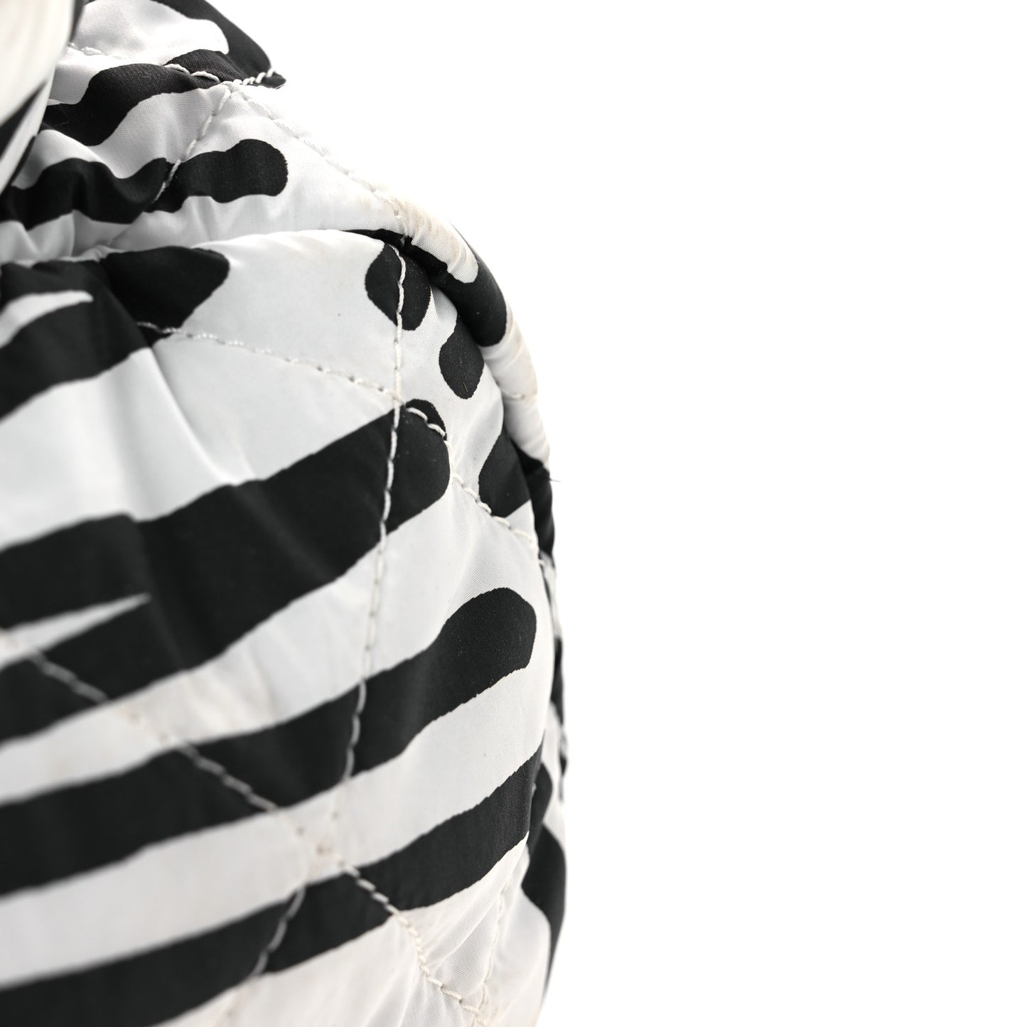 Nylon Printed Quilted Coco Neige Convertible Backpack Black White