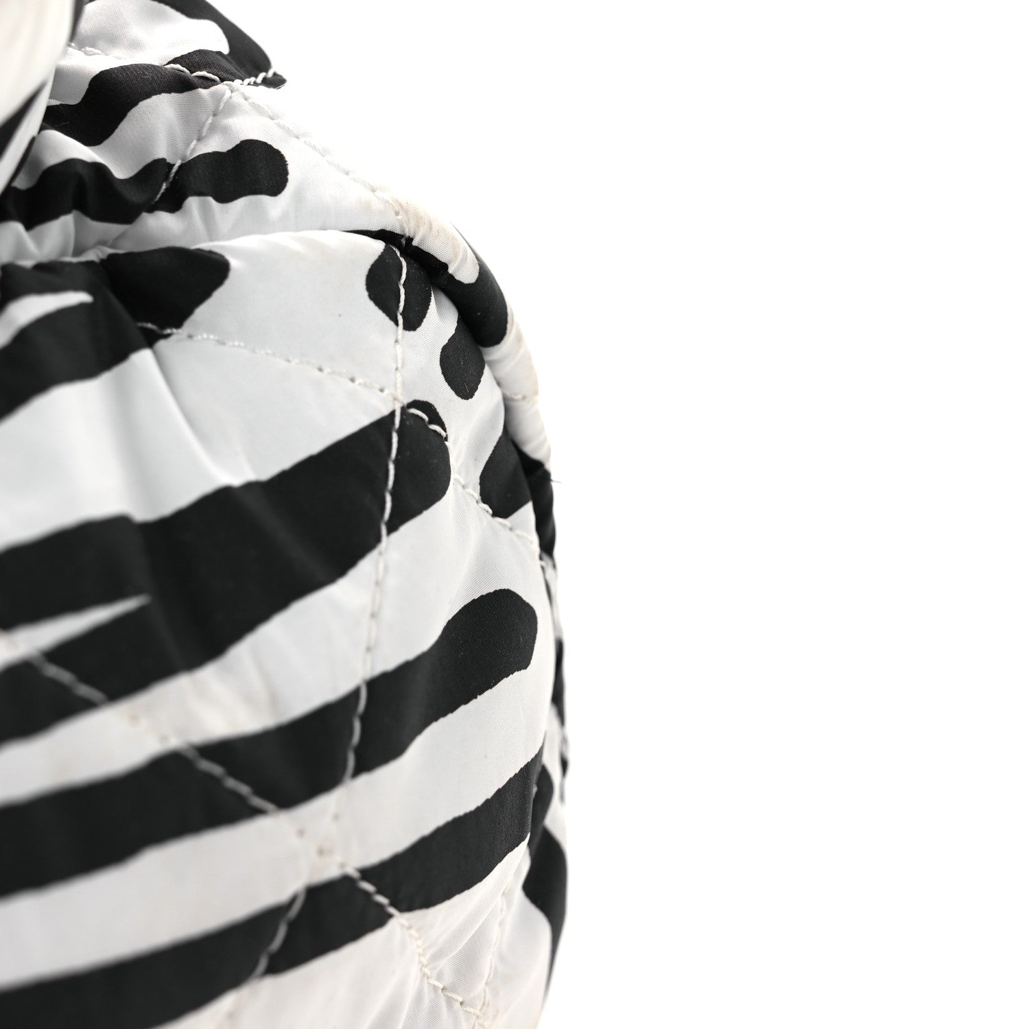 Chanel Nylon Printed Quilted Coco Neige Convertible Backpack Black White 17 of 18