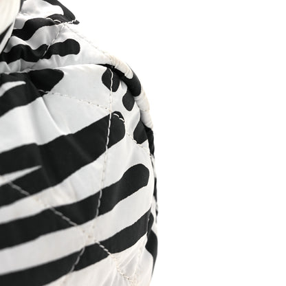 Chanel Nylon Printed Quilted Coco Neige Convertible Backpack Black White 17 of 18