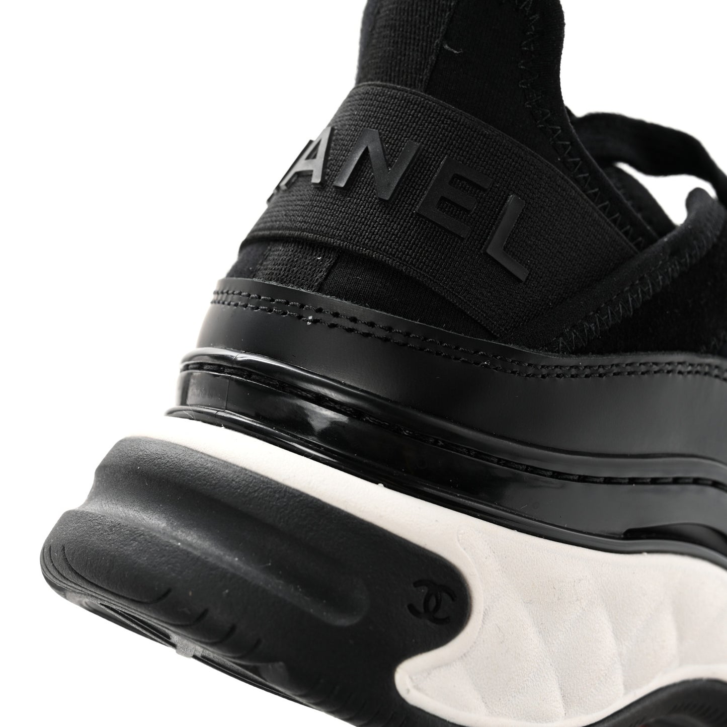 Velvet Calfskin Mixed Fibers CC Sneakers 35.5 Black