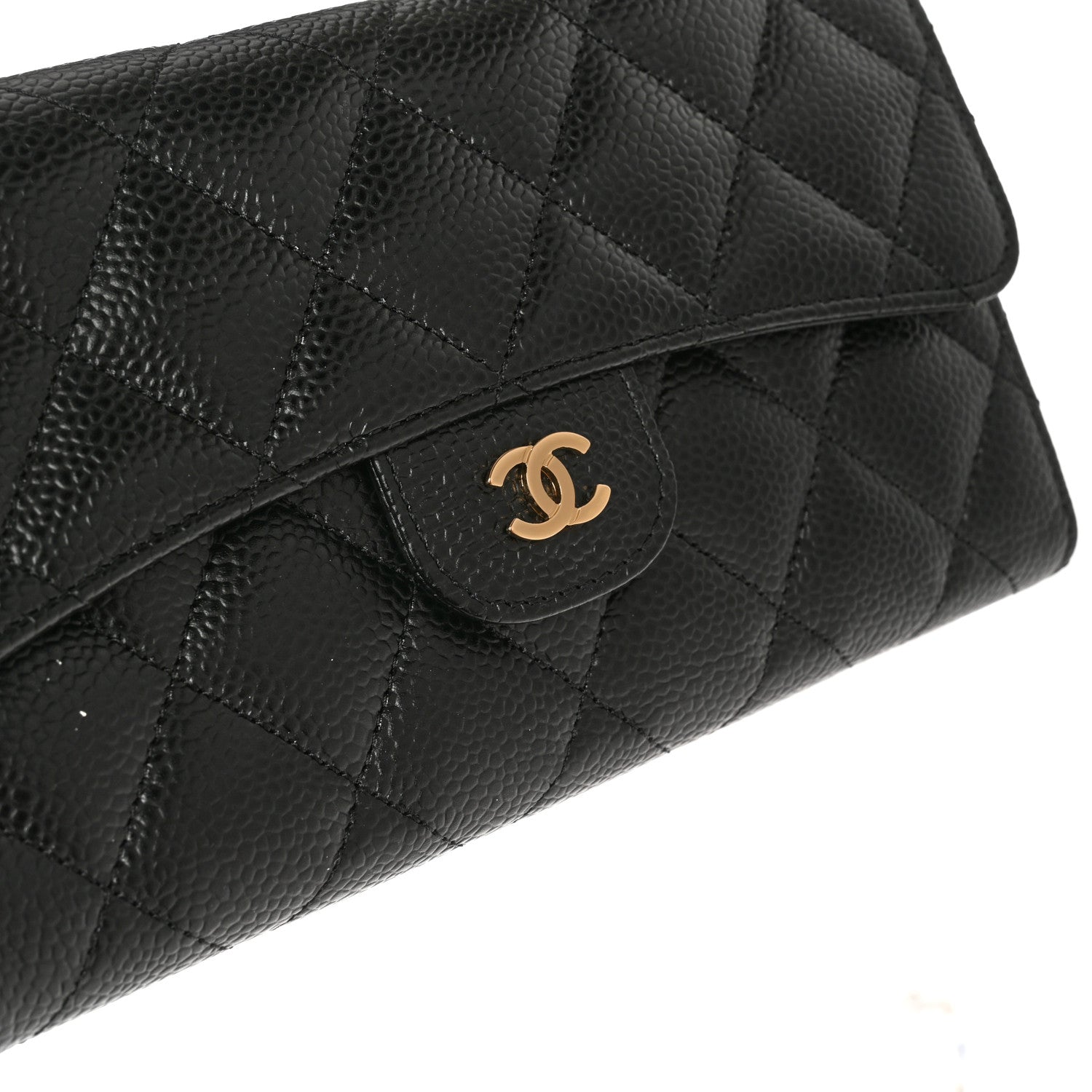 Chanel Caviar Quilted Long Flap Wallet Black 9 of 10