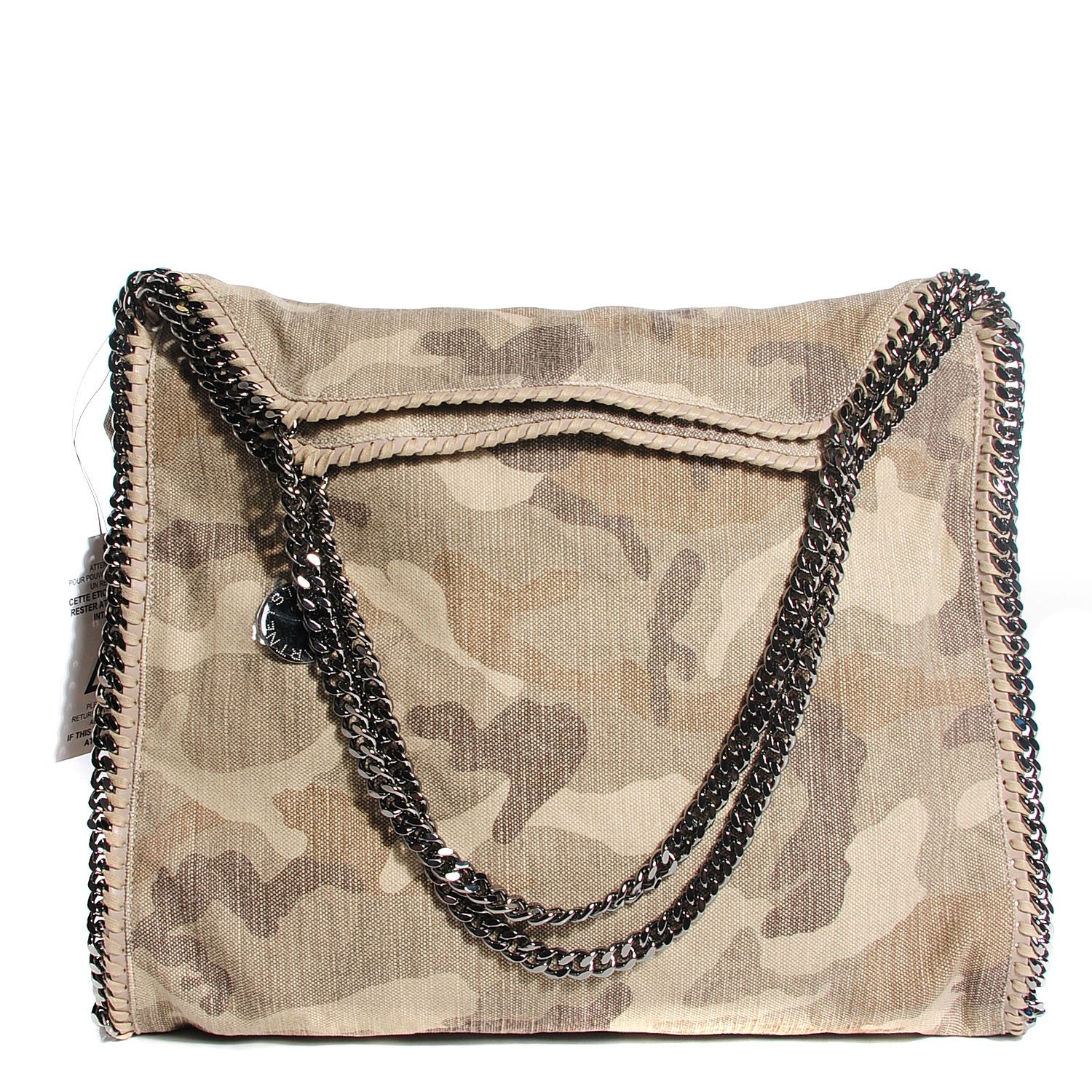 Stella McCartney Denim Camo Print Big Falabella Tote Khaki 1 of 9