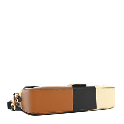 Fendi Vitello Grace Intarsio Geometric Brandy Black Multicolor 4 of 9