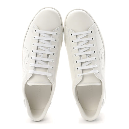 Gucci Calfskin Interlocking G Perforated Mens Ace Sneakers 10 White Grey Sky 2 of 10