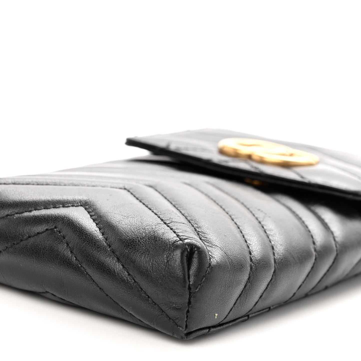 Calfskin Matelasse Mini GG Marmont Crossbody Bag Black