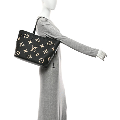 Louis Vuitton Empreinte Monogram Giant Neverfull MM Black Beige 2 of 10
