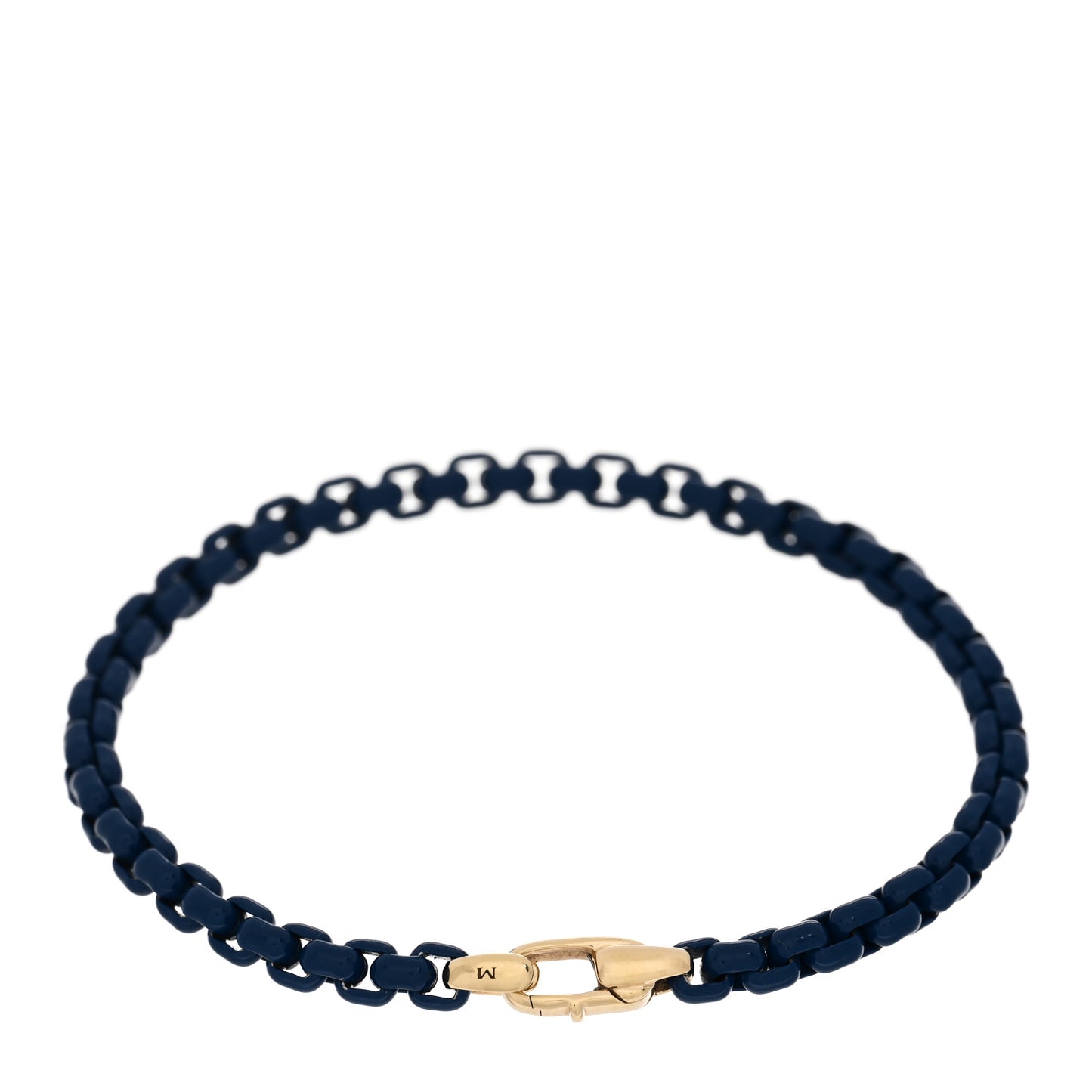 Stainless Steel 14K Yellow Gold Acrylic Bel Aire 4mm Chain Bracelet Navy