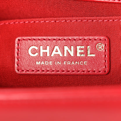 Chanel Calfskin Medium Boy Logo Top Handle Flap Red 6 of 10