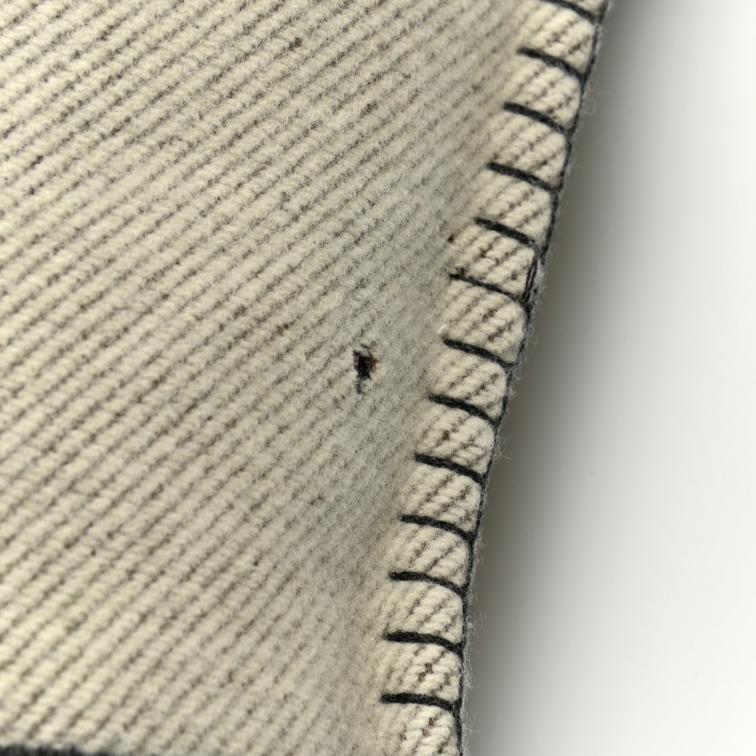 Hermes Wool Cashmere Avalon Pillow PM Ecru Gris Fonce 4 of 4