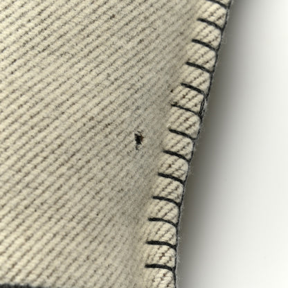 Hermes Wool Cashmere Avalon Pillow PM Ecru Gris Fonce 4 of 4