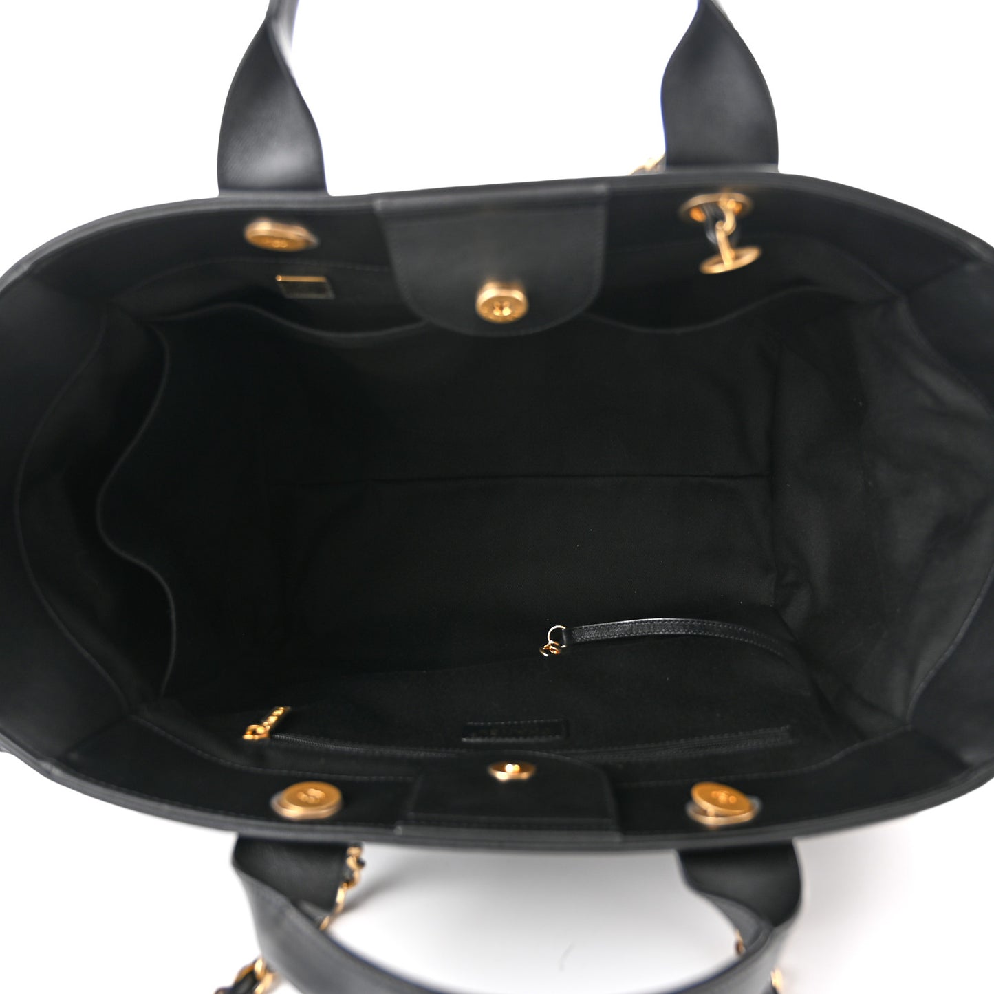 Calfskin Knit Medium Deauville Tote Black