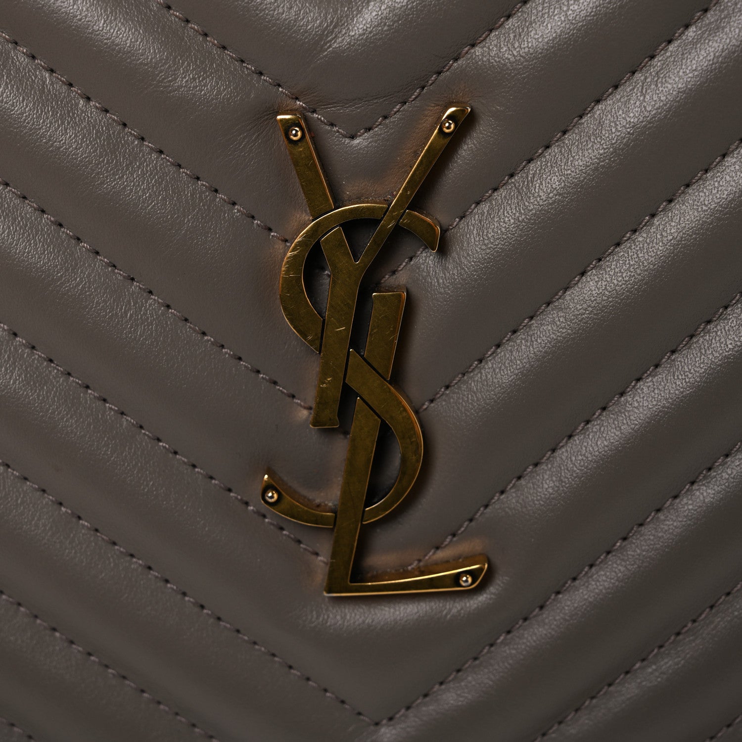 Saint Laurent Calfskin Matelasse Monogram Lou Camera Bag Greyish Brown 12 of 12