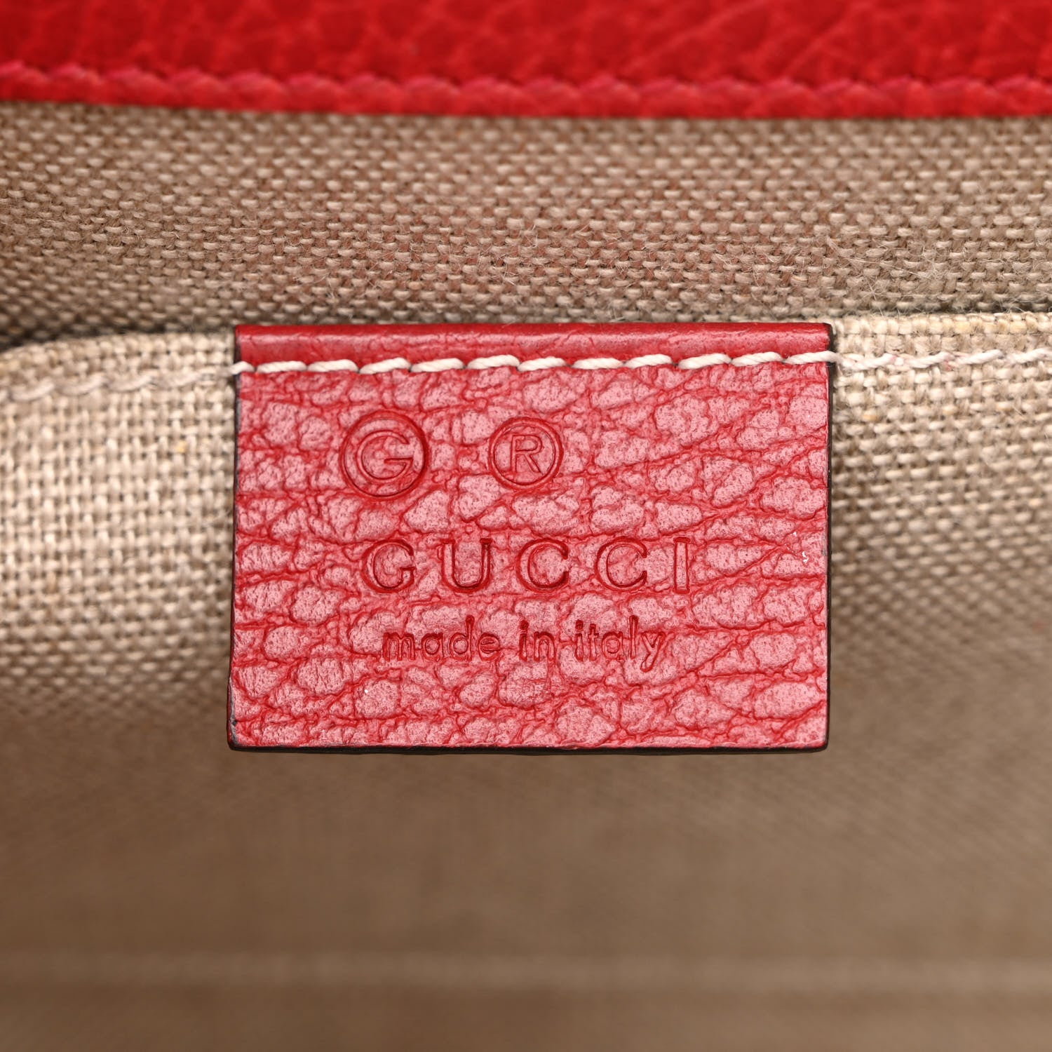 Gucci Dollar Calfskin Small Interlocking G Shoulder Bag Red 6 of 13