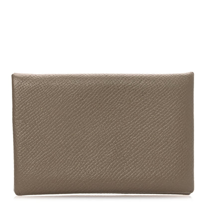 Hermes Epsom Calvi Card Case Etoupe 1 of 11