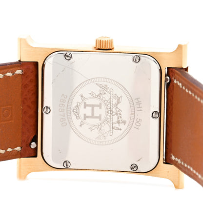 Hermes Stainless Steel Epsom 26mm Heure H Hour Quartz Watch Gold 4 of 5