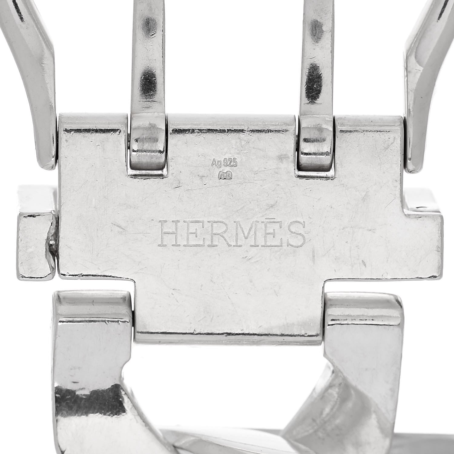 Hermes Sterling Silver Boucle Sellier Link Bracelet 3 of 3