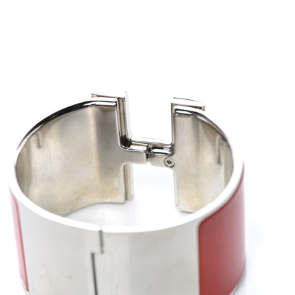 Hermes Enamel Extra Wide Clic Clac H Bracelet PM Red 4 of 7