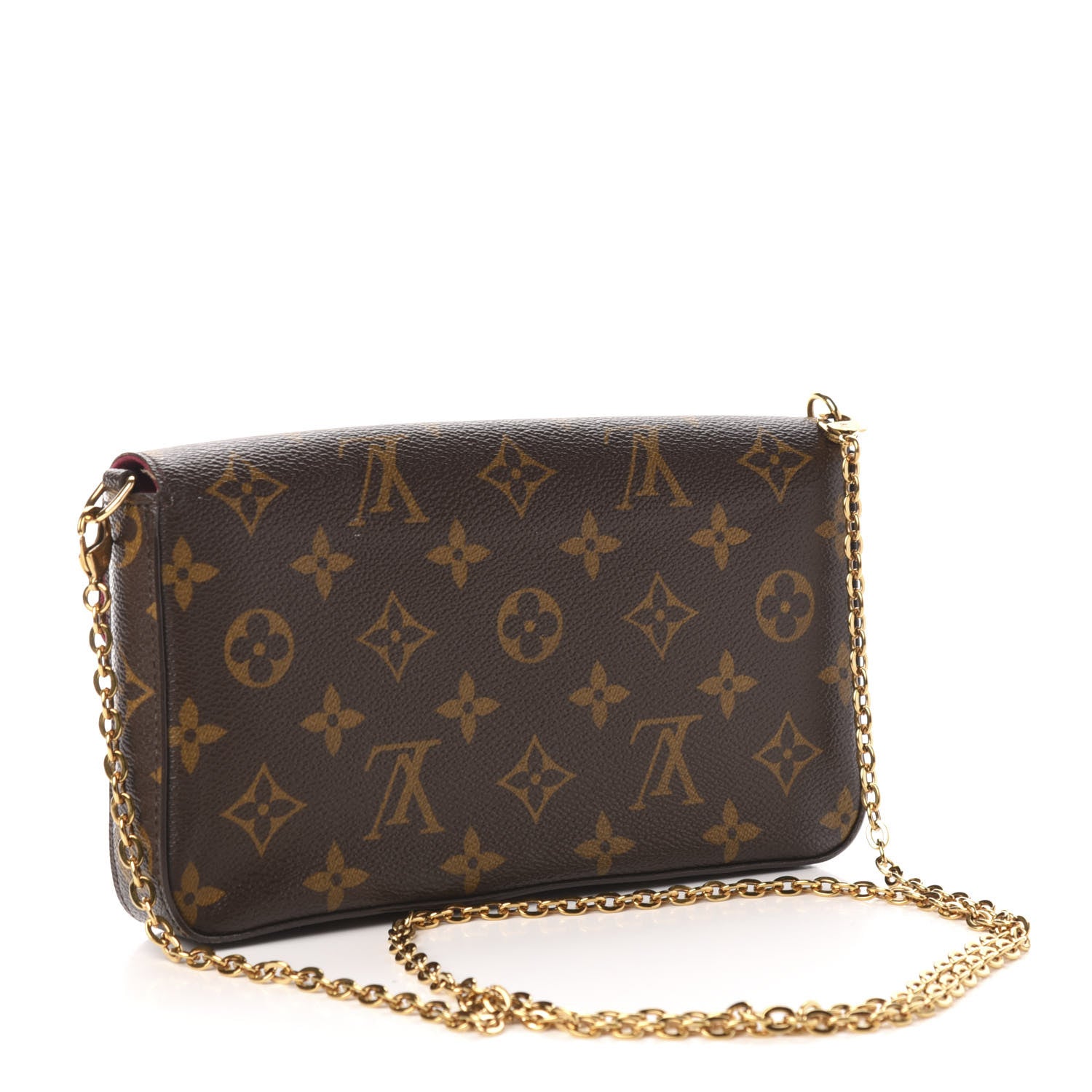 Louis Vuitton Monogram Pochette Felicie Chain Wallet Fuchsia 3 of 14