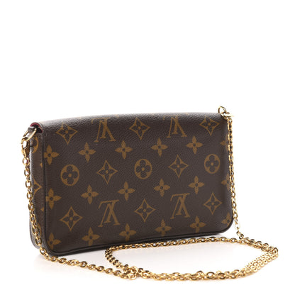 Louis Vuitton Monogram Pochette Felicie Chain Wallet Fuchsia 3 of 14