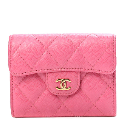 Chanel Caviar Quilted Flap Card Holder Pink 1 of 4