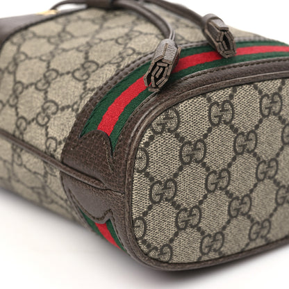 Gucci GG Supreme Monogram Web Mini Ophidia Bucket Bag Brown 9 of 10