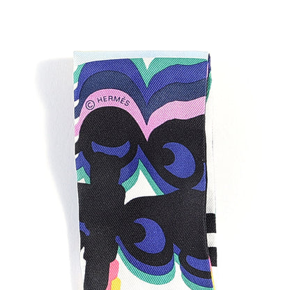 Hermes Silk Brides De Gala Shadow Twilly Black Jaune Multicolor 3 of 5