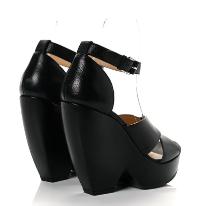 Balenciaga Lambskin Wedge Sandals 36 Black 7 of 18