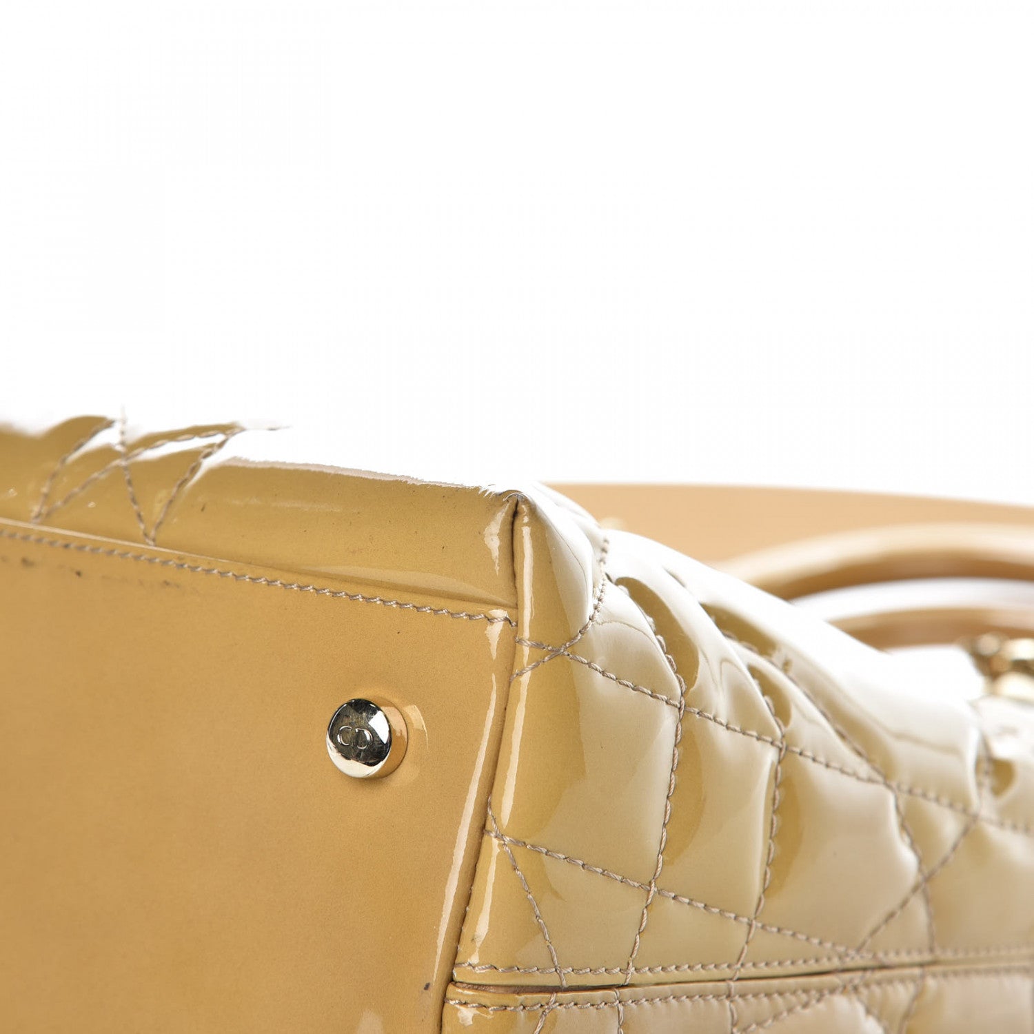 Christian Dior Patent Cannage Granville Small Tote Dark Beige 12 of 16