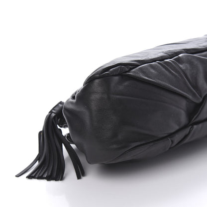 Prada Nappa Pleated Pochette Clutch Black 6 of 11