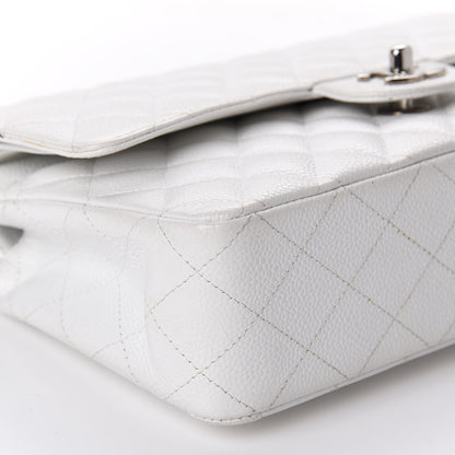Chanel Caviar Quilted Medium Double Flap White 6 of 17