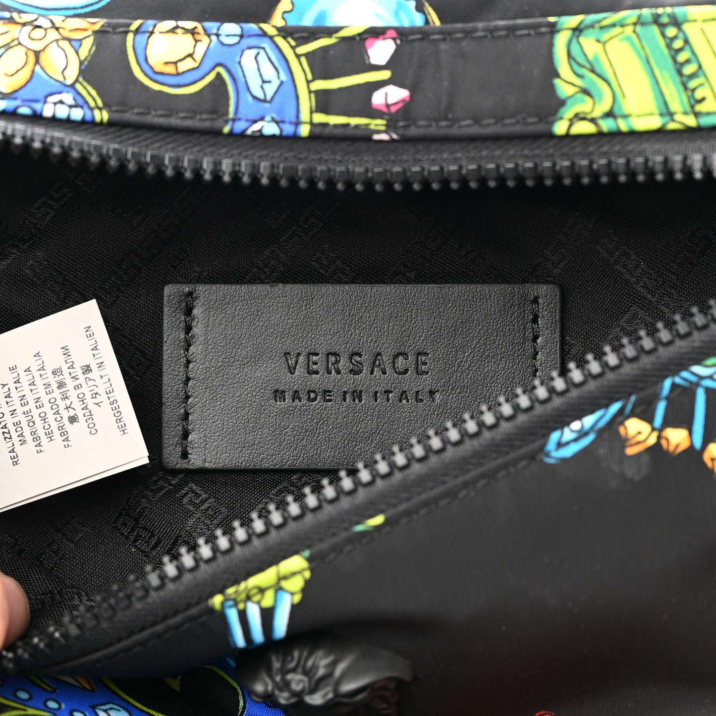 Nylon Marsupio St Catene Medusa Belt Bag Black Multicolor