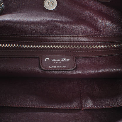 Christian Dior Lambskin Cannage Dior Soft Shopper Tote Burgundy 7 of 8