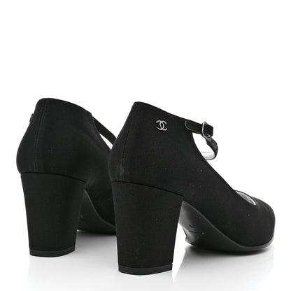 Chanel Crepe Satin Mary Jane Pumps 38 Black 4 of 11