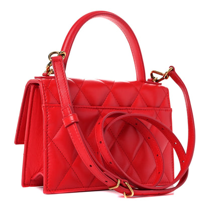 Balenciaga Nappa Calfskin Quilted XS Sharp Top Handle Bag Bright Red 2 of 17