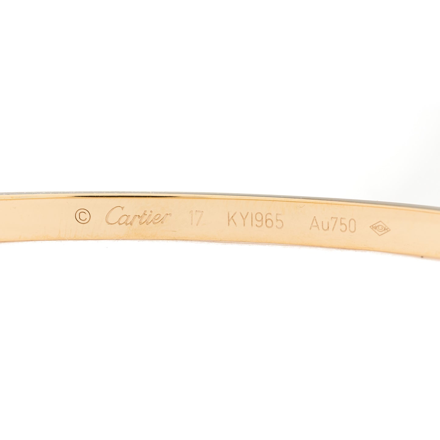18K Yellow Gold Diamond Small LOVE Paved Bracelet 17