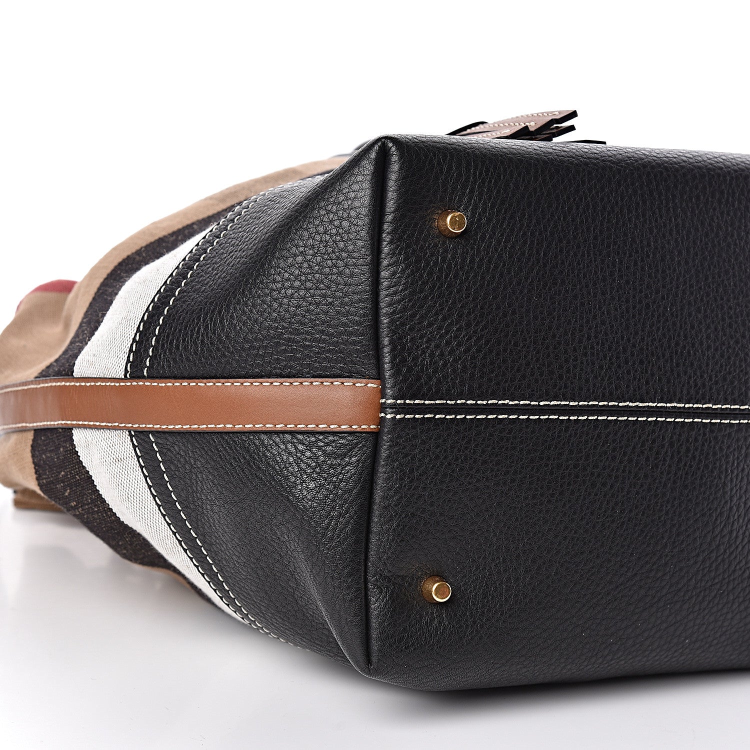 Burberry Canvas House Check Medium Bucket Tan 8 of 10