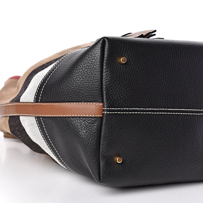 Burberry Canvas House Check Medium Bucket Tan 8 of 10