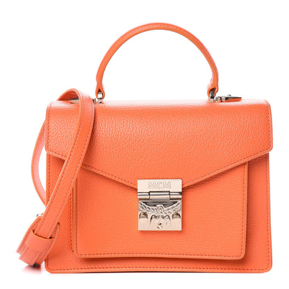 MCM Grained Calfskin Small Patricia Satchel Orange 1 of 10