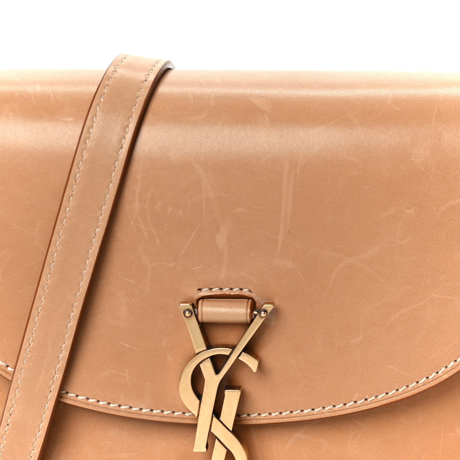 Saint Laurent Smooth Vintage Calfskin Small Kaia Satchel Brown Gold 9 of 12