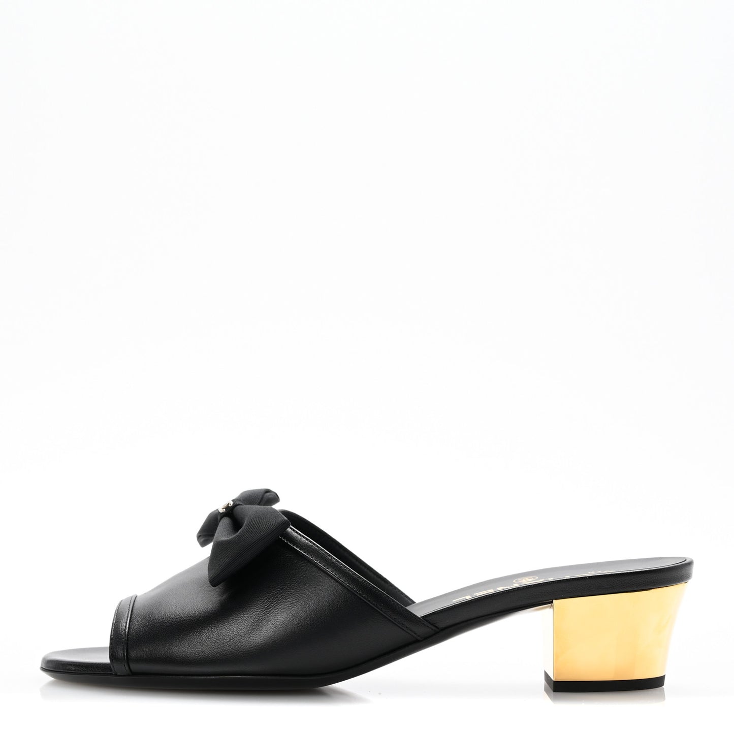 Lambskin Bow Mules 39 Black