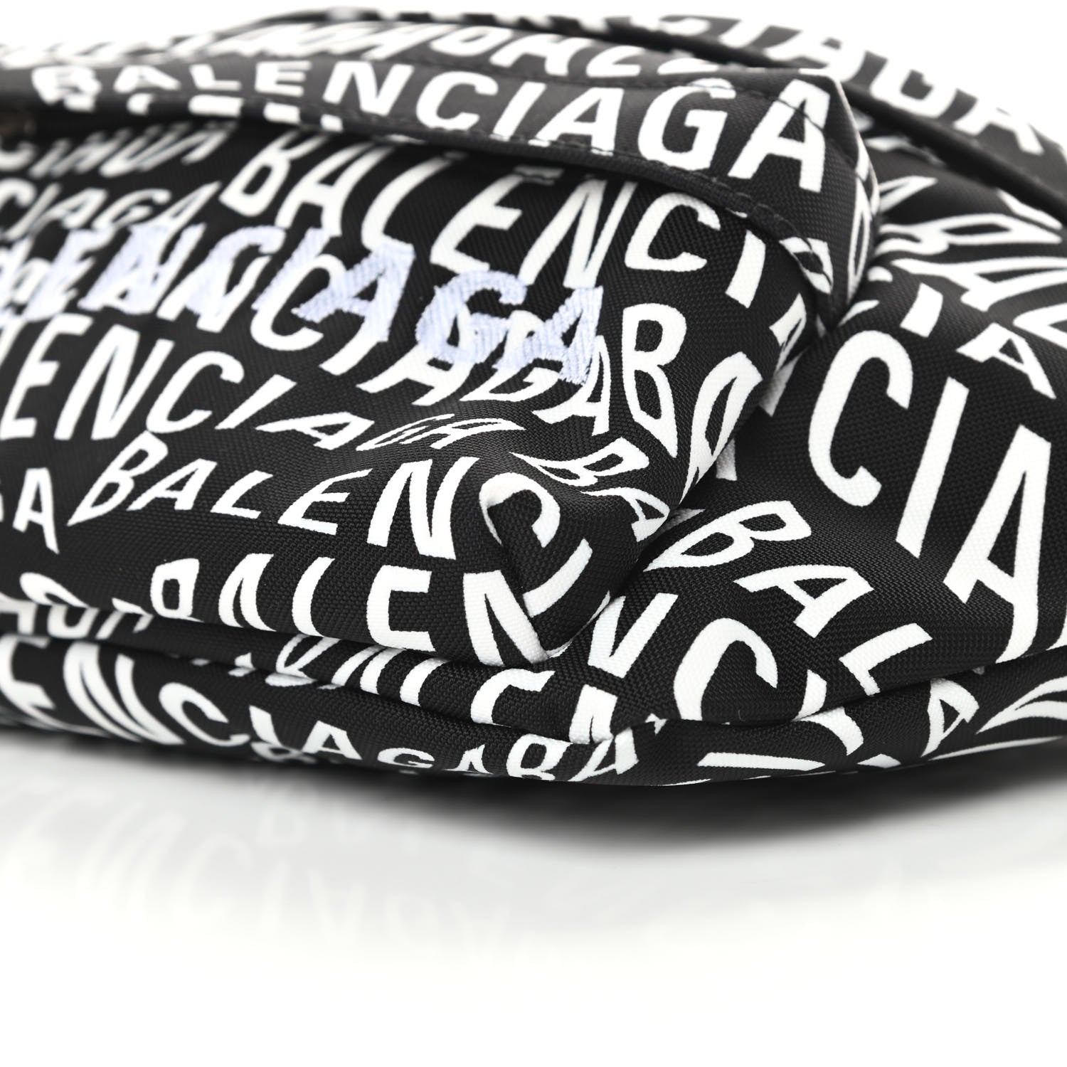 Balenciaga Nylon Wave Logo Print Wheel Beltpack Black White 10 of 10