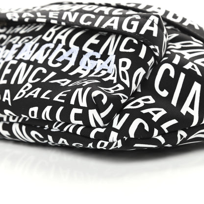Balenciaga Nylon Wave Logo Print Wheel Beltpack Black White 10 of 10