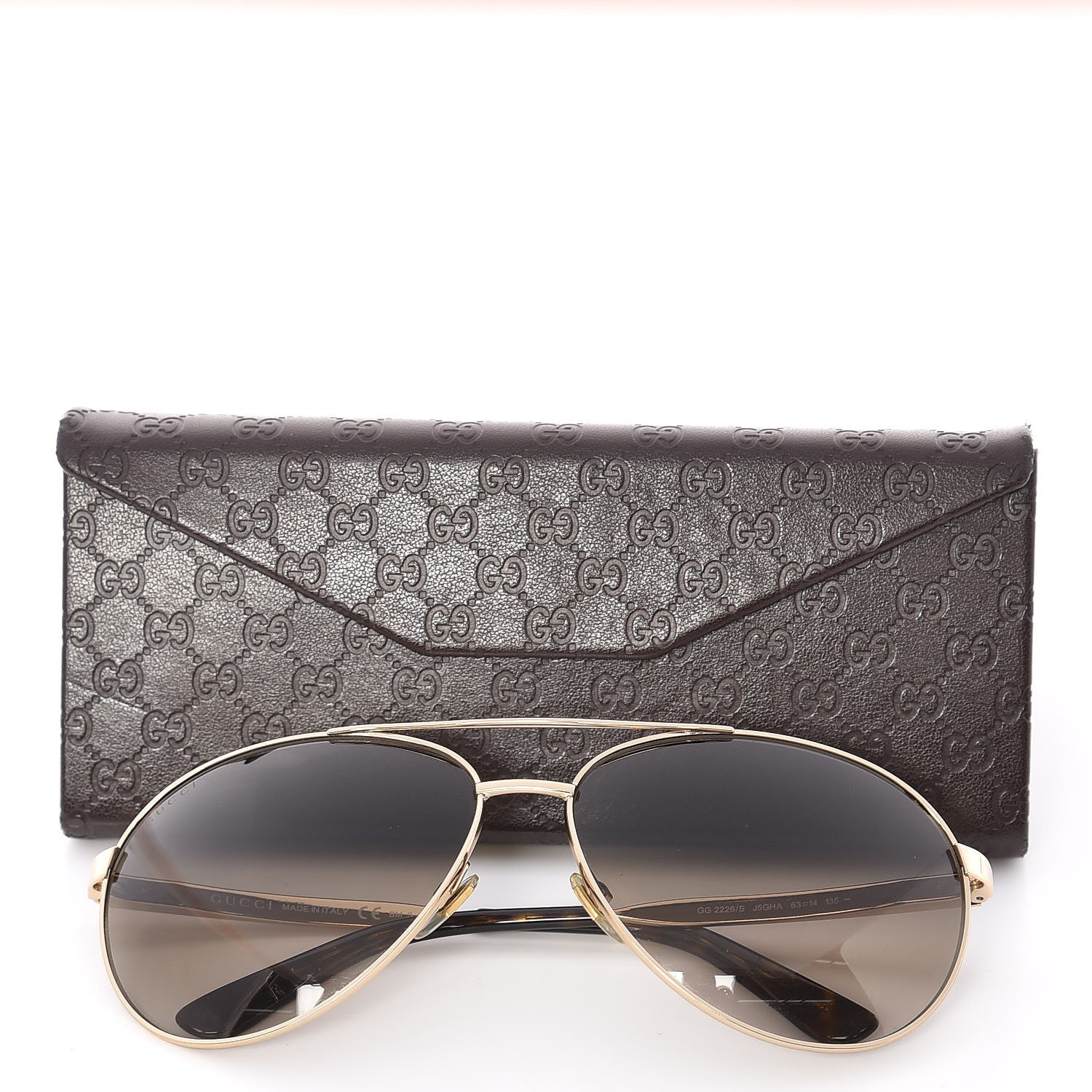 Gucci Aviator Sunglasses GG 2226/S Gold 8 of 8