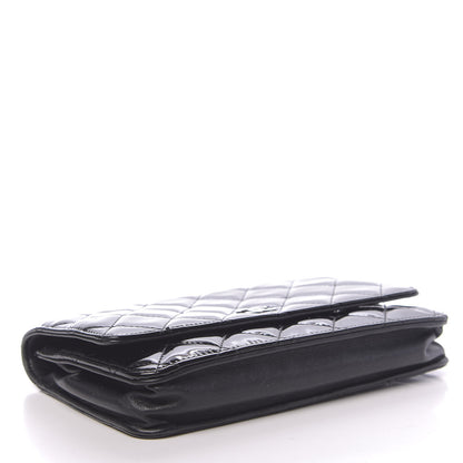 Chanel Patent Quilted Wallet On Chain WOC Black 4 of 12