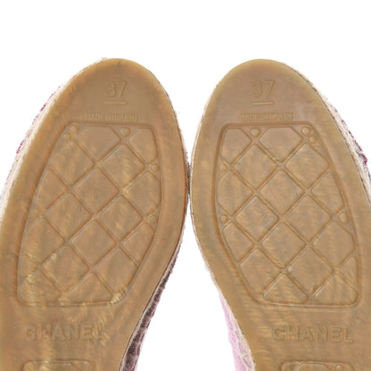 Chanel Toile Sequin CC Espadrilles 37 Pink Dark Pink 10 of 11
