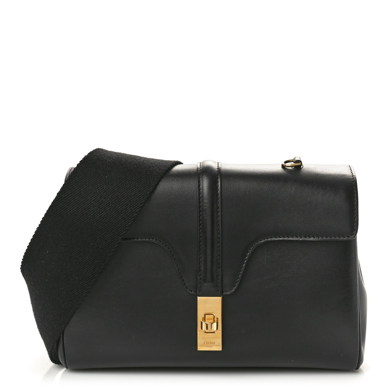 Celine Smooth Calfskin Teen Soft 16 Shoulder Bag Black 1 of 9